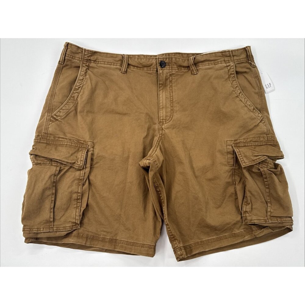 GAP Cargo Shorts Men 40 Brown Baggy Wide Leg Utility Military Heavy Stretch NEW